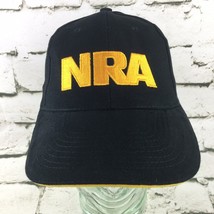 NRA Ball Cap Hat Adjustable Black 100% Cotton Strapback - £11.76 GBP