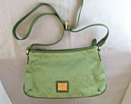 Liz Claiborne handbag crossbody green gold metallic 13&quot;W x 7-1/2&quot;H zip closure - £10.90 GBP
