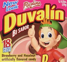 Duvalin Hazelnut & Strawberry - Avellana y Fresa - Mexican Candy - 1 Box 18 Pcs - $4.99