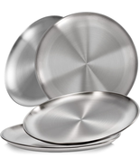 Sumerflos 304 (18/8) Stainless Steel Dinner Plates, 10&quot; round Salad Plat... - £23.53 GBP