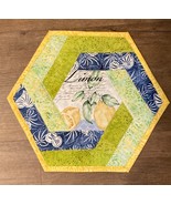 June Fresh Lemons Hexagonal Table Topper - $25.00