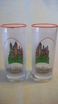Pair of Speyerer Kaiserdom Castle Frosted Drink Glasses 5.5&quot; tall - $30.00