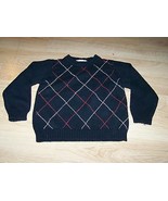 Boy&#39;s Size 4-5 Years Strasburg Black Red White Argyle Diamond Winter Swe... - $20.00