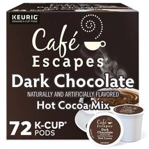 CAFE ESCAPES DARK CHOCOLATE HOT COCOA KCUPS 72CT - $870.33 MXN