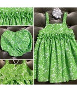 Toddler Girl Lime Green Floral Cotton Dress &amp; Bloomer - $26.99