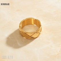 SOMMAR 2021 Hot New 18KGP Gold Filled X cross engrave female ring for women circ - £7.71 GBP