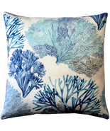 Tiger Beach Blue Coral Throw Pillow 21x21, with Polyfill Insert - £39.92 GBP