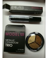 Model Co Metallic Eye Shadow Trio St Tropez &amp; Eyelites Granite Eyeshadow - £7.71 GBP