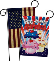 American Cupcake - Impressions Decorative USA Vintage - Applique Garden Flags Pa - £24.89 GBP