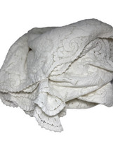Grandmas Cotton Lace Table Cloth 78 by 64 inches Vintage  - £28.49 GBP