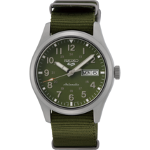 Seiko 5 Sports 39.4 MM Day-Date Automatic SS Green Nylon Band Watch - SRPG33K1 - £140.61 GBP