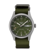 Seiko 5 Sports 39.4 MM Day-Date Automatic SS Green Nylon Band Watch - SR... - $179.55