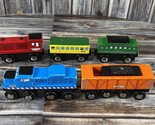 Lot of 5 Wooden Magnetic Train Cars - Compatible w/ Brio &amp; Thomas  - $11.64