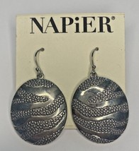 Napier Silver Tone Oval Dangle Drop Earrings New PB78 - £11.71 GBP