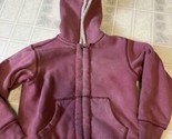 Lands&#39; end Light Red Zip Hooded  Sweatshirt Sherpa Lined Youth 7 - $23.15