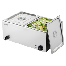 VEVOR 24QT Commercial Food Warmer, 2-Pan Electric Steam Table, 1200W, Si... - €85,86 EUR