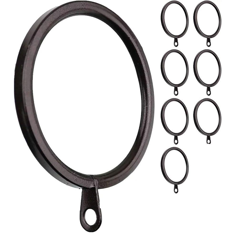 Meriville Oil Rubbed Bronze 1.5 Inch Metal Flat Curtain Rings with Eyelets, 8 Pc - $5.75