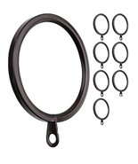 Meriville Oil Rubbed Bronze 1.5 Inch Metal Flat Curtain Rings with Eyele... - £4.52 GBP
