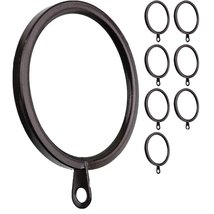 Meriville Oil Rubbed Bronze 1.5 Inch Metal Flat Curtain Rings with Eyele... - £4.55 GBP