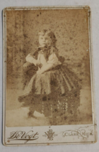 Vintage Cabinet Card Lot of 2 Little Girl by De Vogt in Claire, Michigan - £23.83 GBP