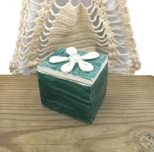 Ceramic Trinket Box With Lid, Artisan Green Floral Jewelry Storage Box F... - $64.34