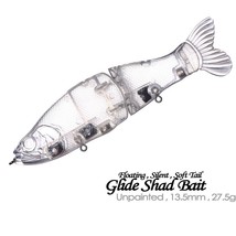 5PCS 135MM 27.5G Soft Tail Glide Bait Swimbait Unpainted Bait Blank Fish... - $14.08
