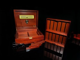 Michel Perrenoud Mahogany Humidor 100-150 ct Measures 15.5&quot; L x 13&quot; W x 6&quot; H - £2,118.29 GBP