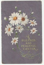 Vintage Postcard Easter Daisies Lavender Background Blessed and Peaceful - £5.44 GBP