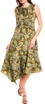 Lafayette 148 New York Evening/Party Design Dress Size-10 Chive Multi 10... - $197.98