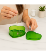 Heart Shaped Storage Box – Green Organizer for Jewelry, Candy, Gifts, 4.5&quot; - €7,59 EUR