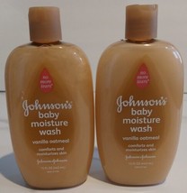 2x Johnsons and Johnson&#39;s Baby Moisture Wash Vanilla Oatmeal 15 Oz  - £31.26 GBP