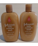 2x Johnsons and Johnson&#39;s Baby Moisture Wash Vanilla Oatmeal 15 Oz  - £31.38 GBP