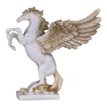 Pegasus Winged Horse Mythology Greek Statue Sculpture Cast Marble Small 5.9 in - £36.69 GBP