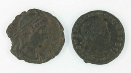 Antico Romanzo 2-Coin Lotto Imperatore Costantino Il Eccezionale &amp; Valens - £38.06 GBP