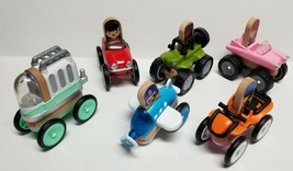 Fisher-Price Wonder Makers Design System Wooden Cars Lot Of 6 Vehicles - £8.48 GBP