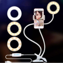 White Selfie Ring Light for Live Adjustable Makeup Light8cm Stand look y... - £7.18 GBP
