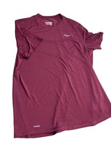 Saucony Men Running Shirt Heather Red Polyester Tencel Blend Stretch Sma... - £11.65 GBP