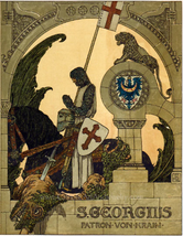 St. George – 8.5x11&quot; – Heinrich Lefler – Catholic Art Print - £9.34 GBP