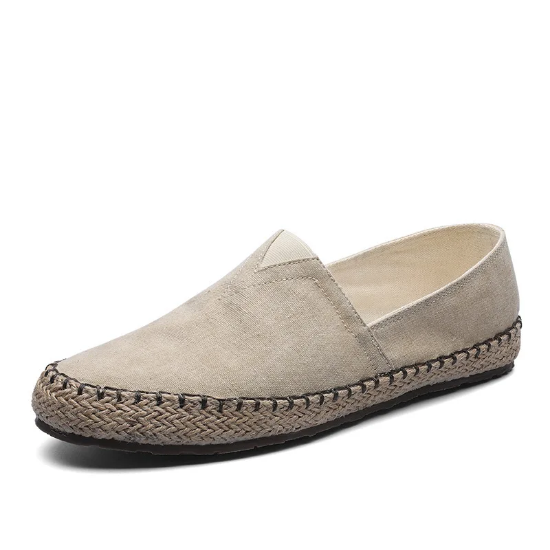 High Quality Espadrilles  Footwear Men&#39;s Flat Canvas Shoes Hemp Lazy Fla... - $34.26