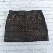 Apt 9 Skirt Womens Large Green Black Aztec Geometric Festival Zipper Detail Mini - £14.42 GBP