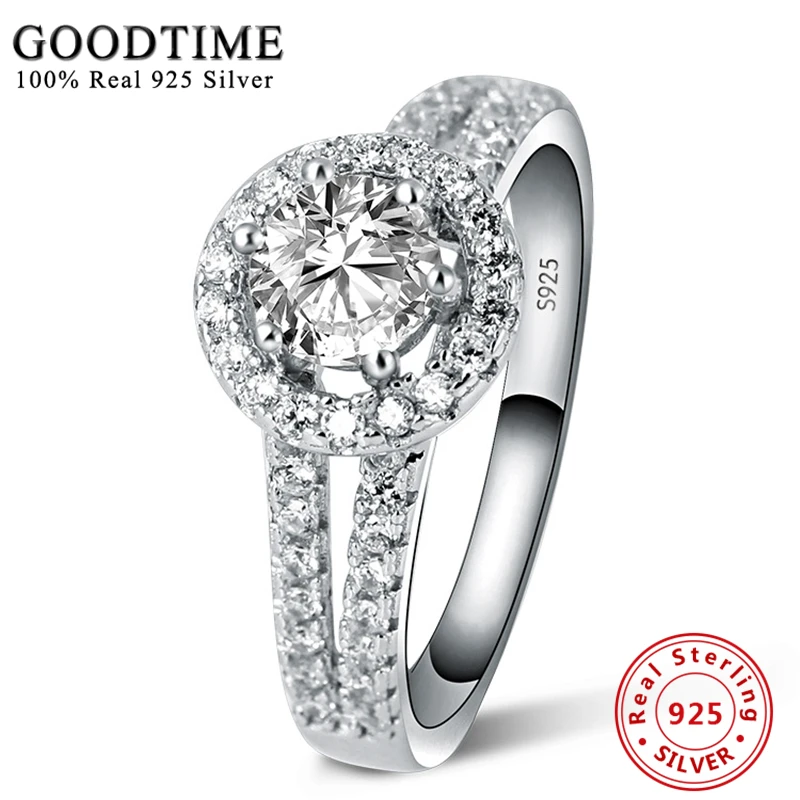 Fashion Hot Sale Ring  Jewelry 100% 925 Pure Silver Engagement Rhinestone Ring S - $32.88