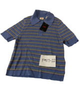 LEVIS Slim Fit Polo Shirt in Blue Stripe UK Medium (fm17-22) - £33.57 GBP