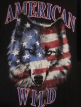 Nwot - American Wild Patriotic Wolf Adult Size Xl Navy Blue Short Sleeve Tee - £7.10 GBP