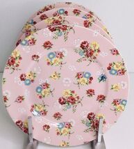 4 Salad/Snack/Dessert Plates Grace Teaware 8" RARE Porcelain Pink Floral... - $42.52