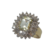 Not Scrap G Old Ring Diamond Citrine 14K Gold Ring, Re Por T, Offer!! - £1,068.93 GBP