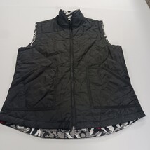Casual Identity RN#45749 Women's Floral Multicolor & Black Reversible Vest Large image 3