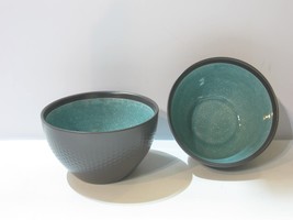 New Mikasa Maddox Teal Stoneware Set Of 2 Cereal / Soup Bowls - £20.07 GBP