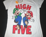 Nintendo Super Mario &amp; Luigi High Five Printed T Shirt Junior Size L NWT - $9.89