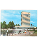 Vtg Postcard-Germany-Interhotel Potsdam-Swans, Boat, People-4x6 Chrome-GER1 - $8.60