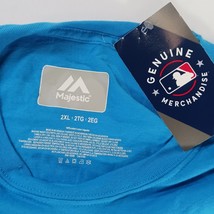 Majestic RN#136380 Miami Marlins Baseball Men's Blue Short Sleeve T-Shirt Sz 2XL image 3
